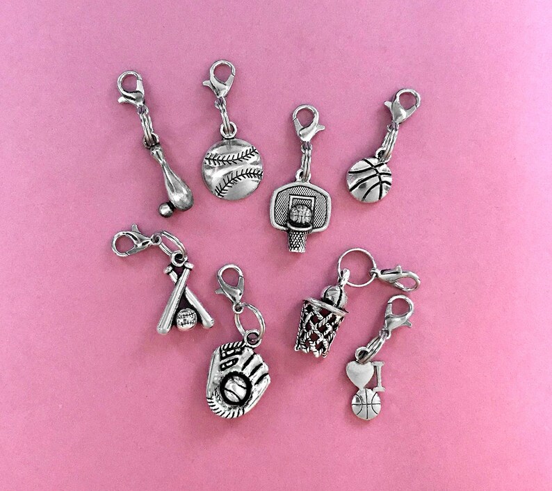 Clip on Charms Zipper Pulls Basketball Baseball Glove Etsy