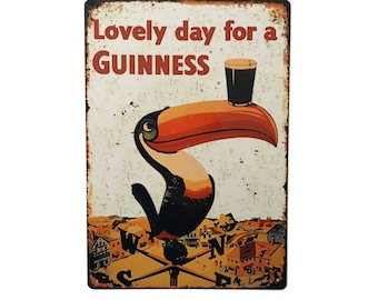 Lovely Day For A Guinness Metal Advertisement Sign Bar Pub Man Cave Shed