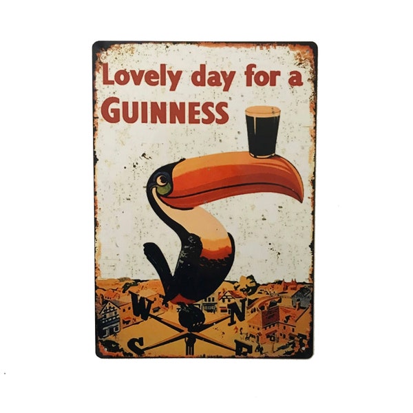 Lovely Day For A Guinness Metal Advertisement Sign Bar Pub Man Cave Shed