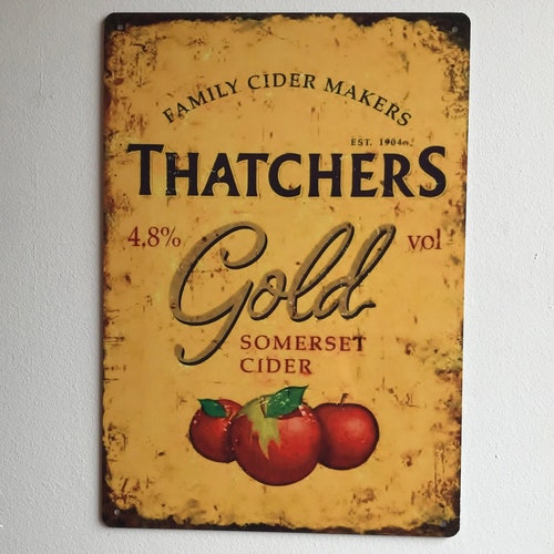 CIDER BARN Thatchers Metal Signs Vintage Retro Mancave Wall Rusted Look Tin Sign 