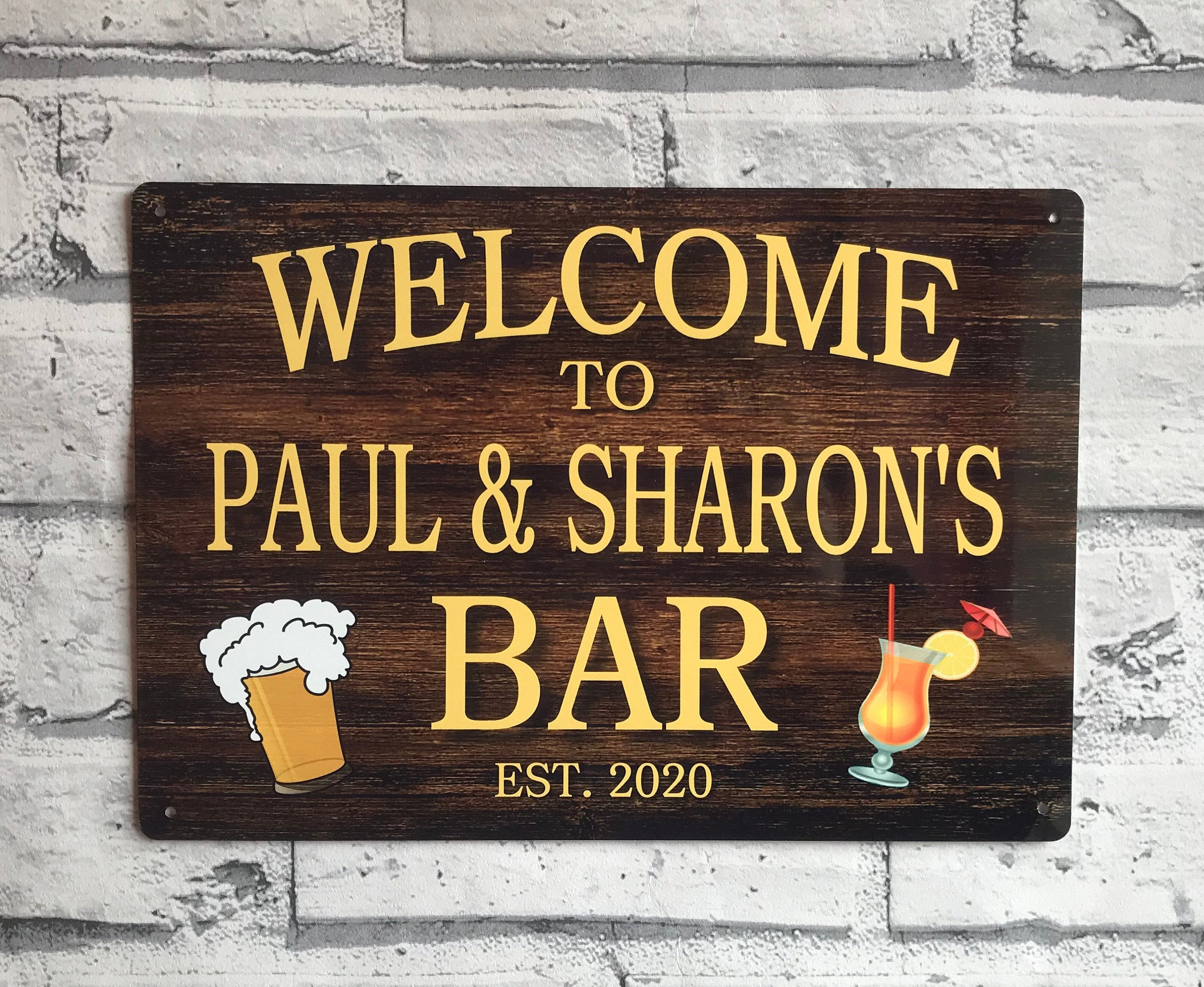 Personalised Friends Photo Sign Wall Hanging Home Bar Pub Wooden Plaque Fun Gift 