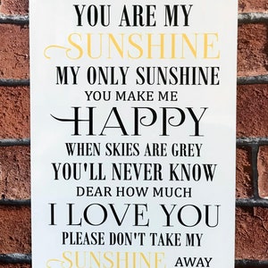 You Are My Sunshine My Only Sunshine Song Lyrics Metal Tin - Etsy UK
