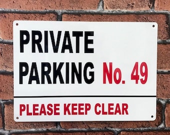 Private Parking Metal Sign Personalised No Parking Keep Clear