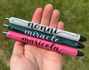 SOLID PERSONALIZED Pen | Refillable Gel Pen | Glitter Pen