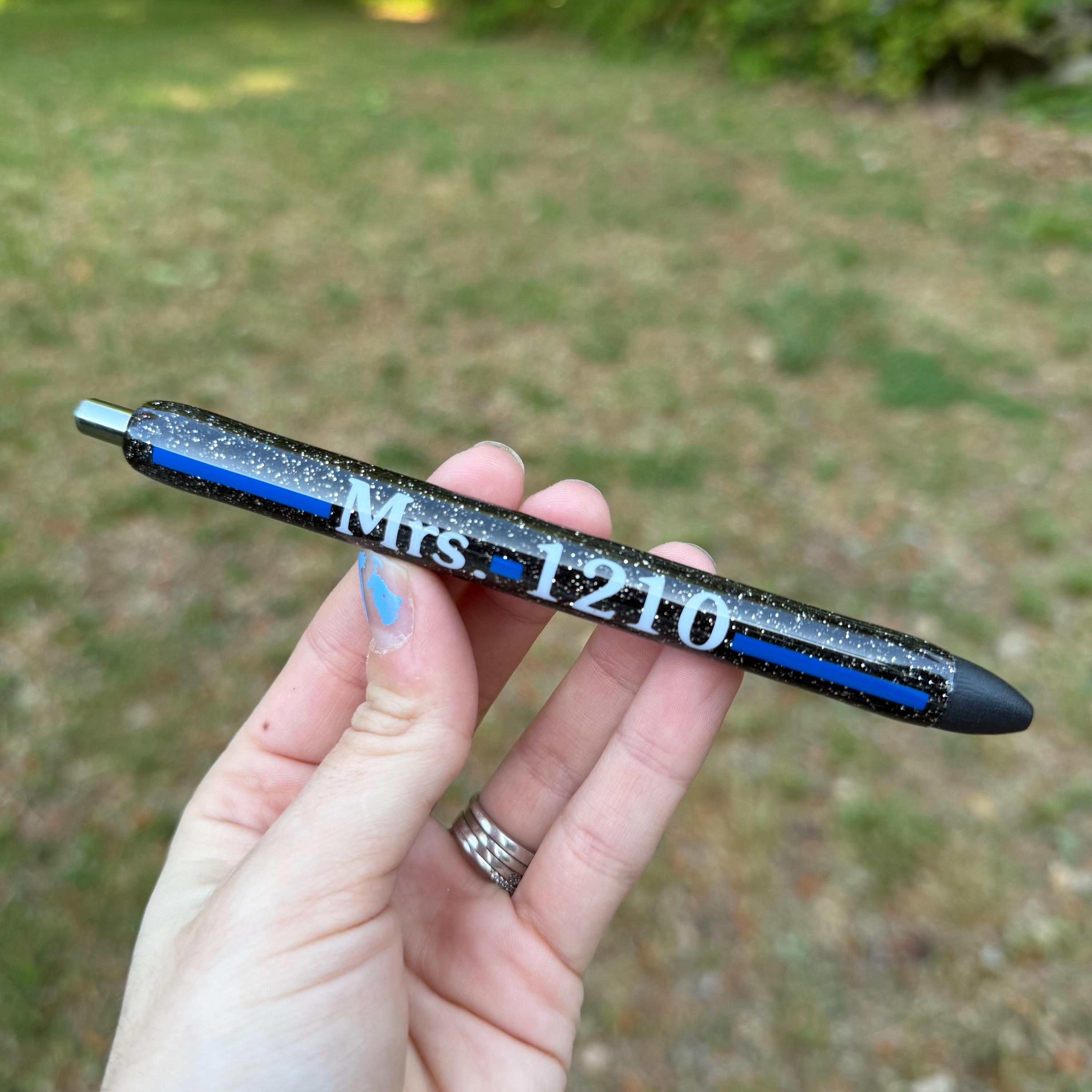 BLUE LINE Pen | Refillable Gel Pen | Glitter Pen - Etsy