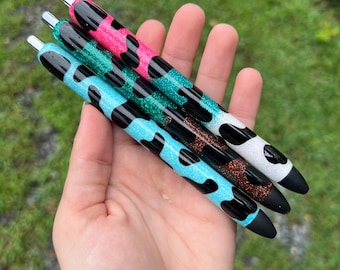 COW Print Pen | Refillable Gel Pen | Glitter Pen