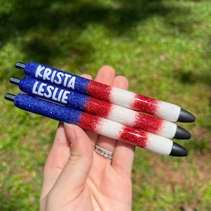 AMERICAN FLAG Pen | Refillable Gel Pen | Glitter Pen