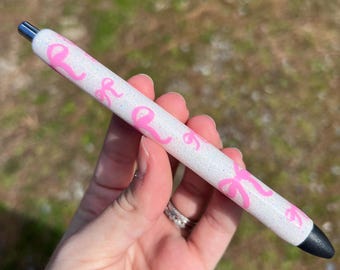CURLY BOW Pen | Refillable Gel Pen | Glitter Pen