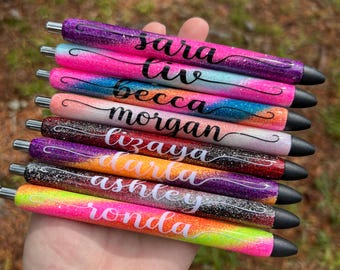 SWIRL PERSONALIZED Pen | Refillable Gel Pen | Glitter Pen