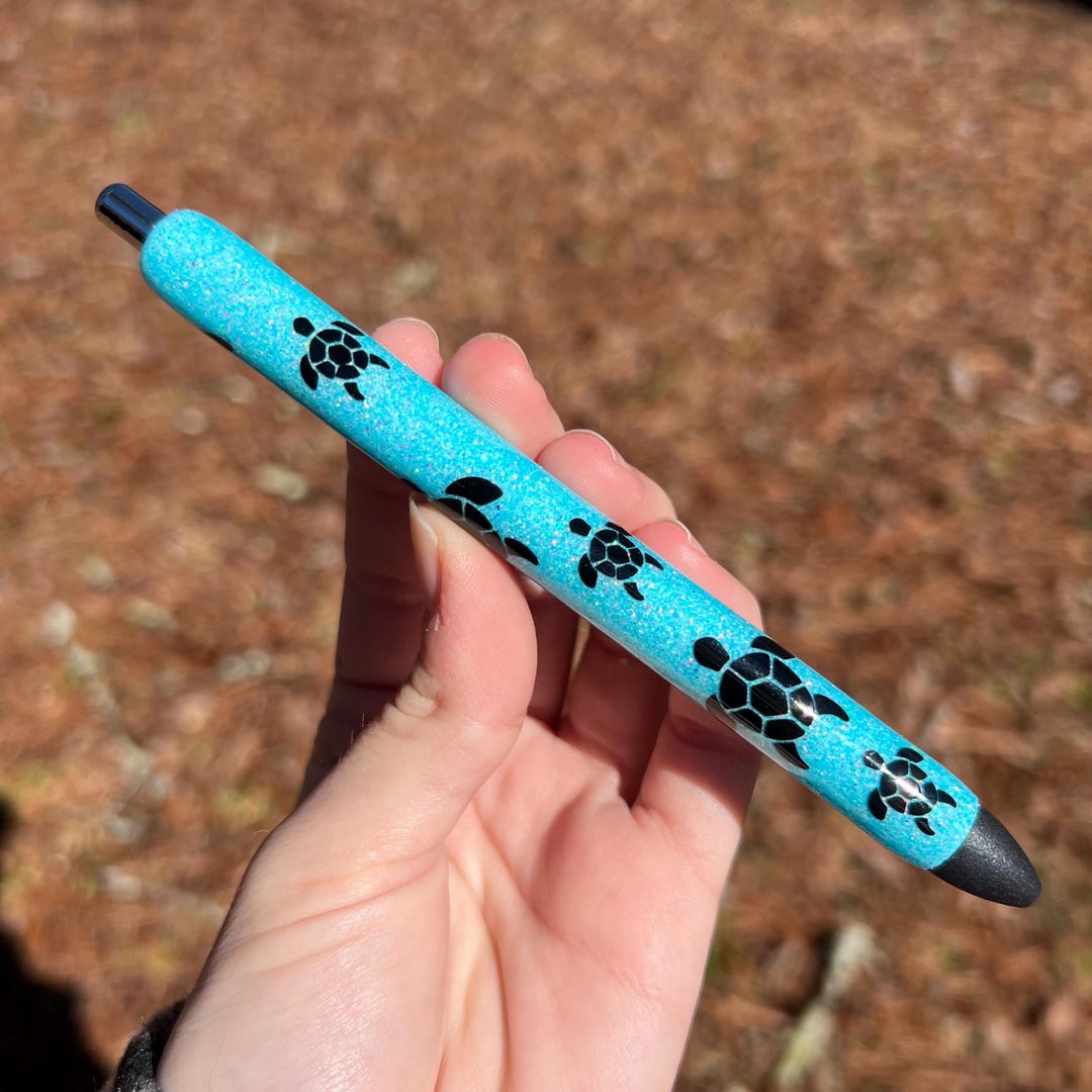 Turtle Rhinestone Pen TURTLE Pen | Refillable Gel Pen | Glitter Pen - Etsy