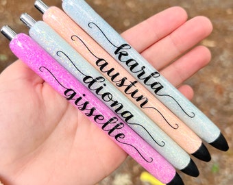 Personalized Glitter Pen | Refillable Gel Pen