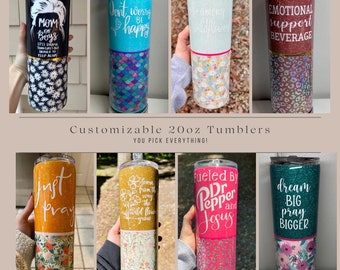 20oz Custom Tumbler | Personalized Tumbler | Custom Cup | Epoxy Tumbler | Personalized Cup | Glitter Tumbler | Glitter Cup | Vinyl Tumbler