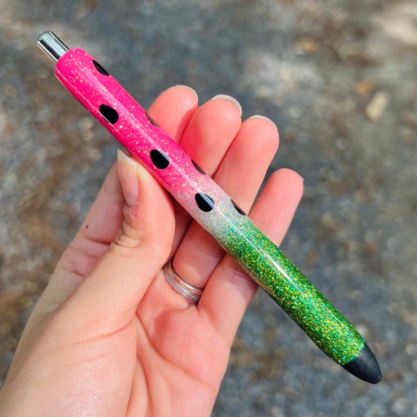 Watermelon Pen | Refillable Gel Pen | Glitter Pen