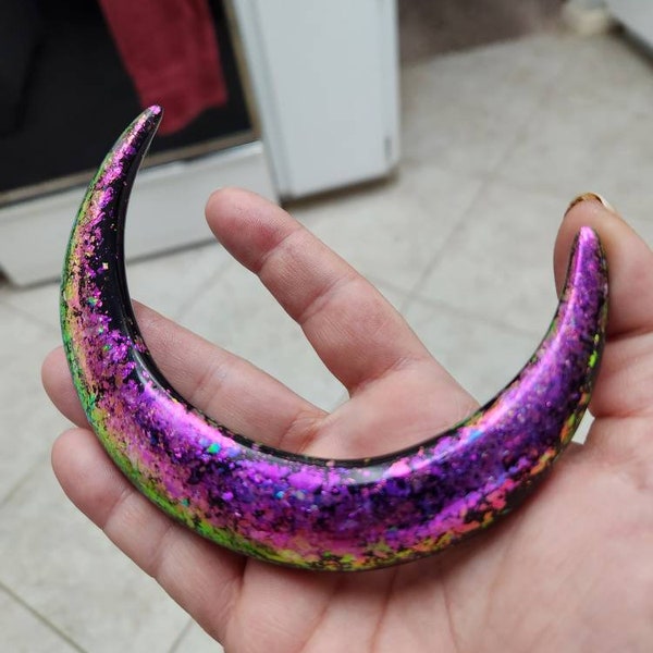 Crescent moon hair fork/ bun holder " Galaxy "by Theirridatedfox