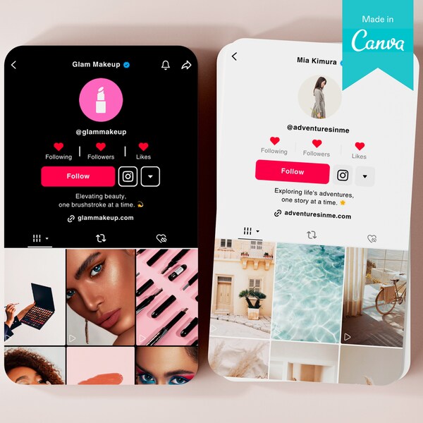 Tiktok Business Card Template Etsy Tiktok Business Card Template Etsy