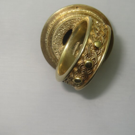 Byzantium" gold, gold plated silver, black diamon… - image 5