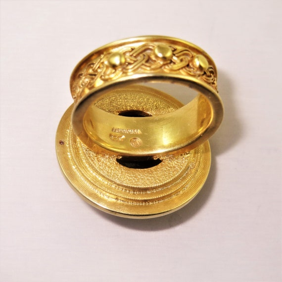 Byzantium" gold, gold plated silver, black diamon… - image 6