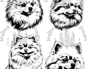 Pomeranian SVG/PNG Collection: Dog Clipart for Creative Projects - Digital Download