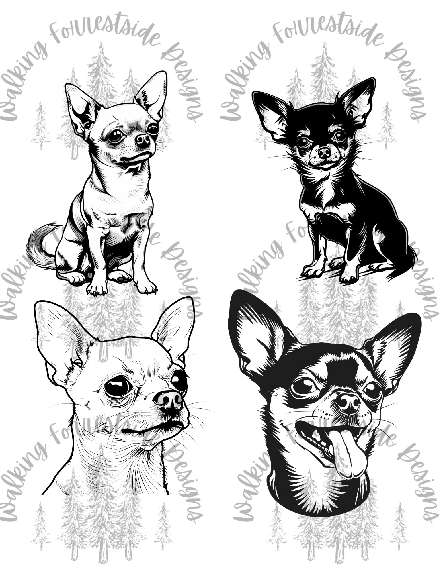 Chihuahua SVG/PNG Collection: Dog Clipart for Creative Projects - Digital Download