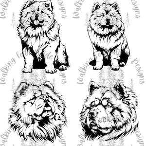 Chow Chow SVG/PNG Collection: Dog Clipart for Creative Projects - Digital Download