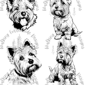 West Highland White Terrier SVG / PNG Kollektion: Hund Clipart für kreative Projekte - Digital Download