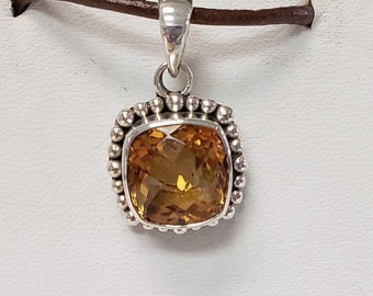 Citrine pendant sterling silver