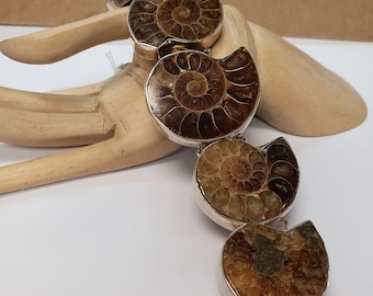 Sterling silver handcrafted ammolite bracelet