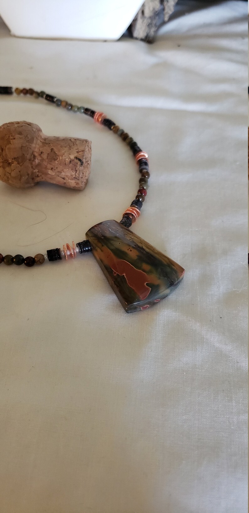 Handcrafted Jasper healing necklace
