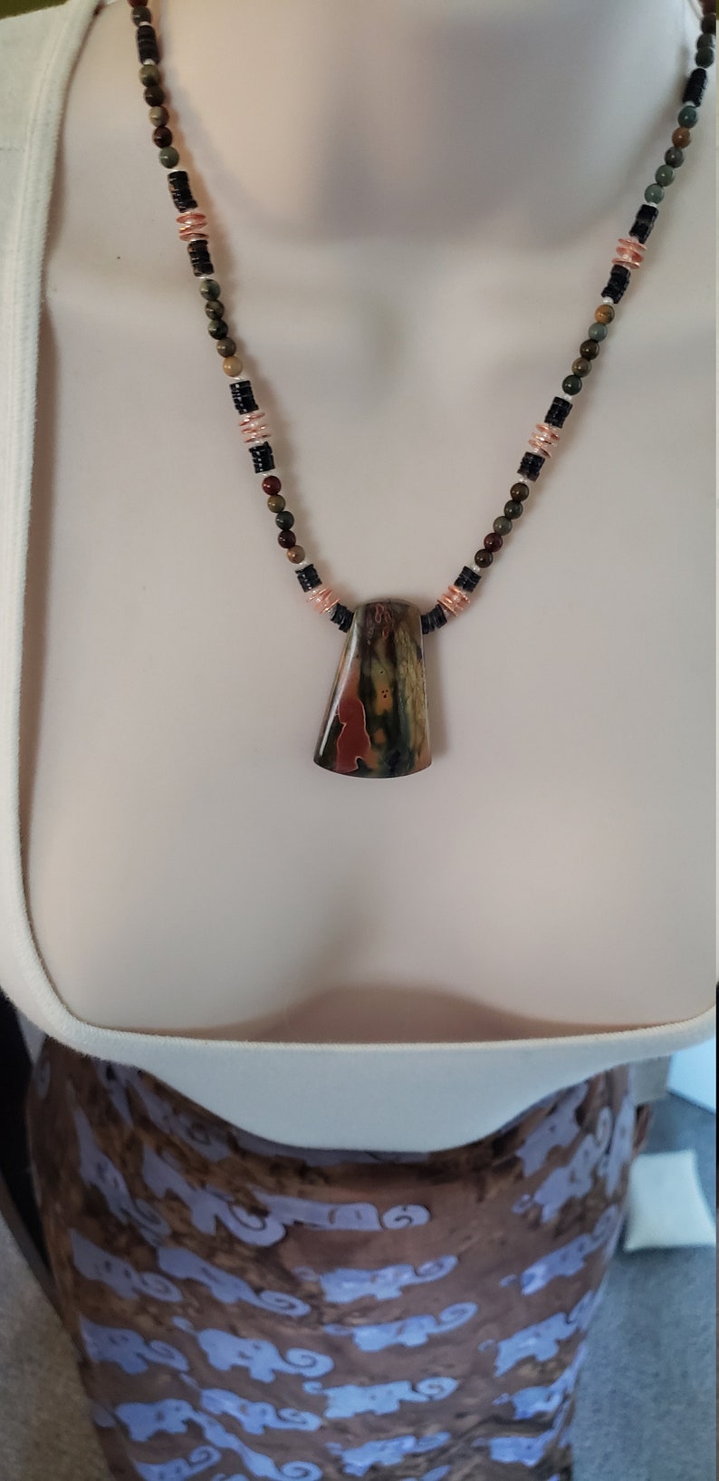 Handcrafted Jasper healing necklace