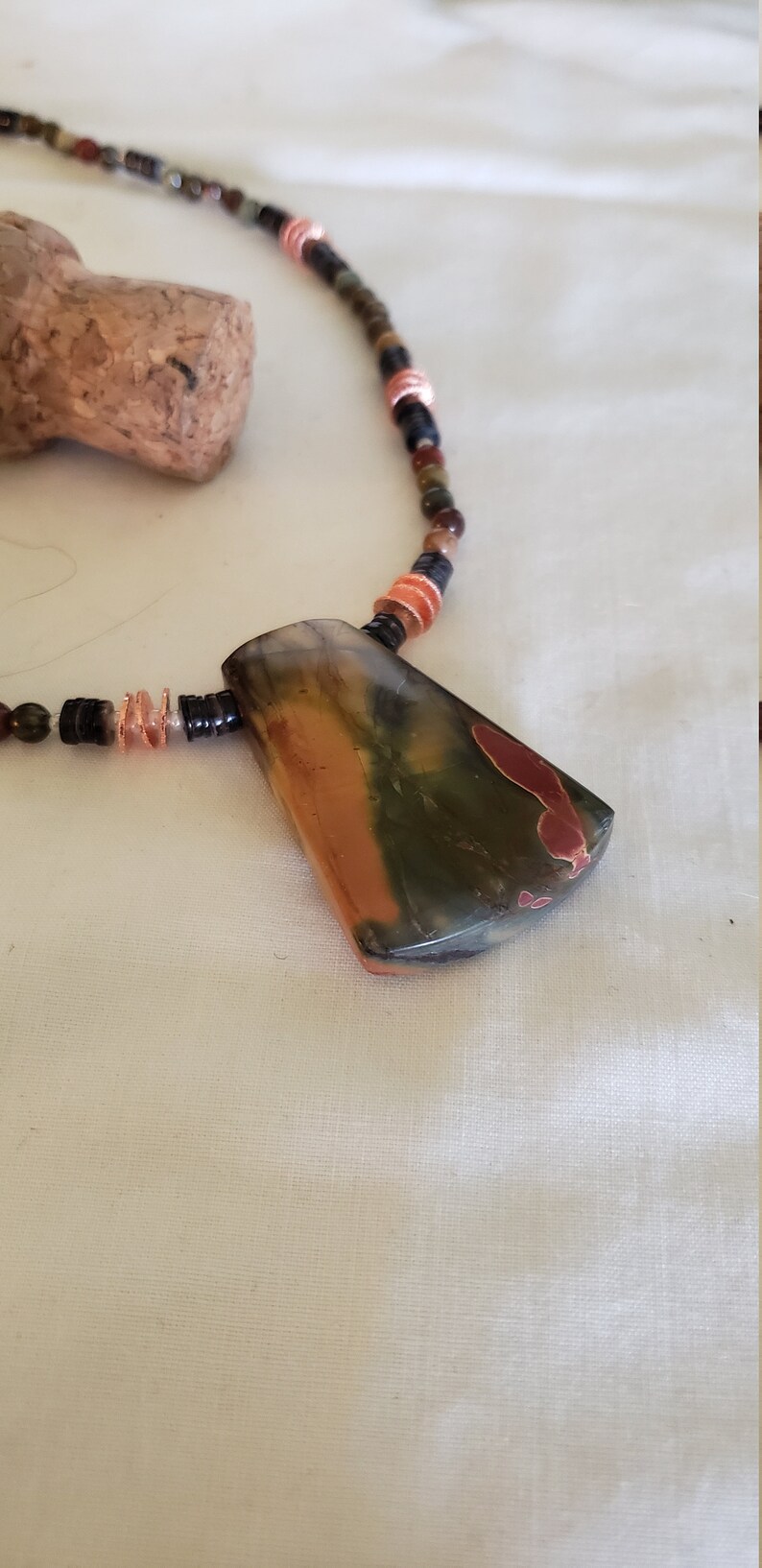 Handcrafted Jasper healing necklace