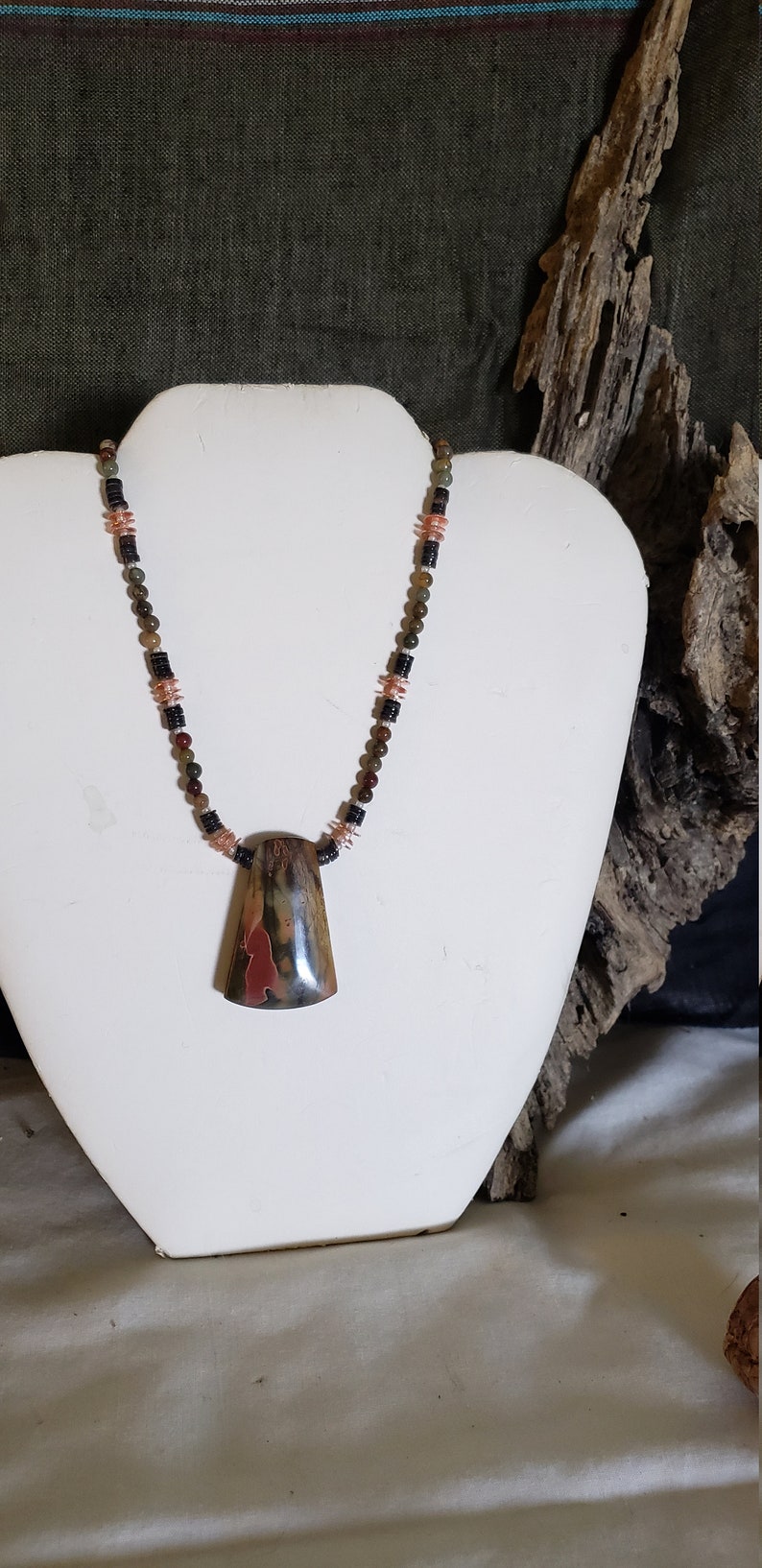 Handcrafted Jasper healing necklace