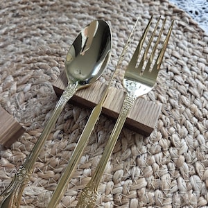 Handcrafted Wood Cutlery Stand- Restaurant Cutlery Holder - Dining Silverware Accessory - Wood Cutlery Riser - Mother&#39;s Day Gift
