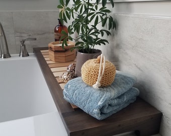 Hand-Crafted Bathtub Walnut/Maple Wood Tray, Wooden Tub Caddy, Bathtub Board, Bathroom Decor