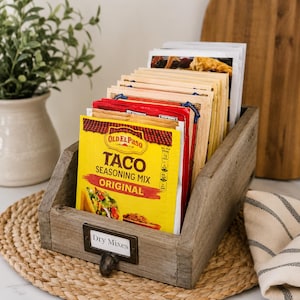 Rustic Cedar Wood Pantry Dry Mix Crate: Farmhouse Kitchen Storage