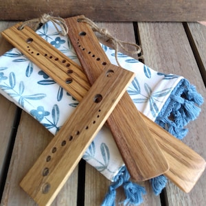 Wooden Herb Stripper - Spatula Tool – Reclaimed Hardwood Kitchen Utensil for Farmhouse Cooking & Rustic Kitchen Décor