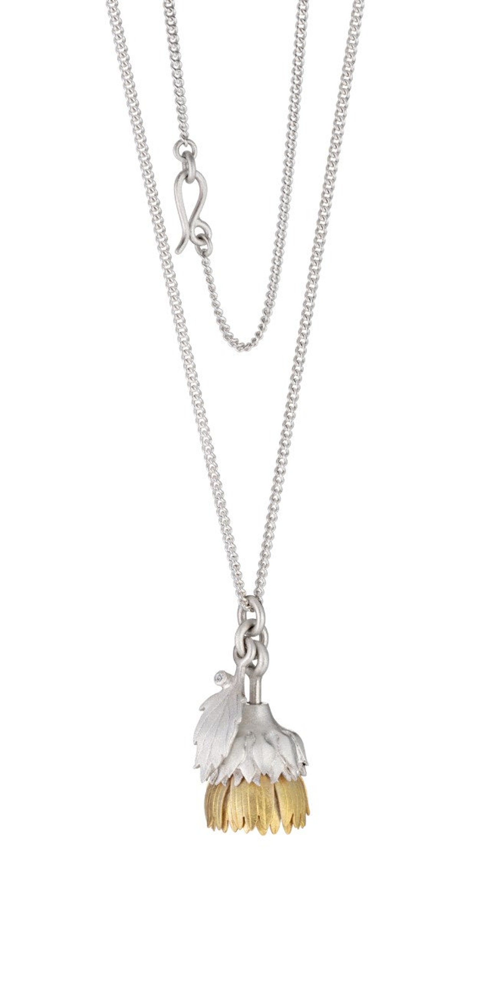 Sunflower Locket Sunflower Necklace Sunflower Pendant Etsy