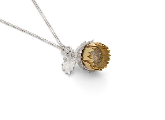 Sunflower Locket Necklace Pendant - Sunflower Pendant Necklace