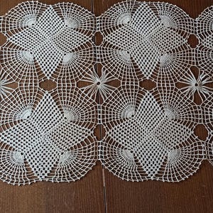 Tovaglia da tavola extra lunga beige all'uncinetto, pizzo in stile vittoriano vintage, centrino in cotone fatto a mano per tavolo da pranzo, elegante centrotavola ecru, opzioni set
