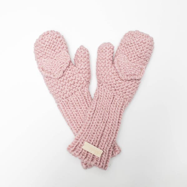 Mocks Mittens infant baby toddler child children's kids girl pink heart handmade hand-knit knitted long cuff stretchy chunky sock sleeve