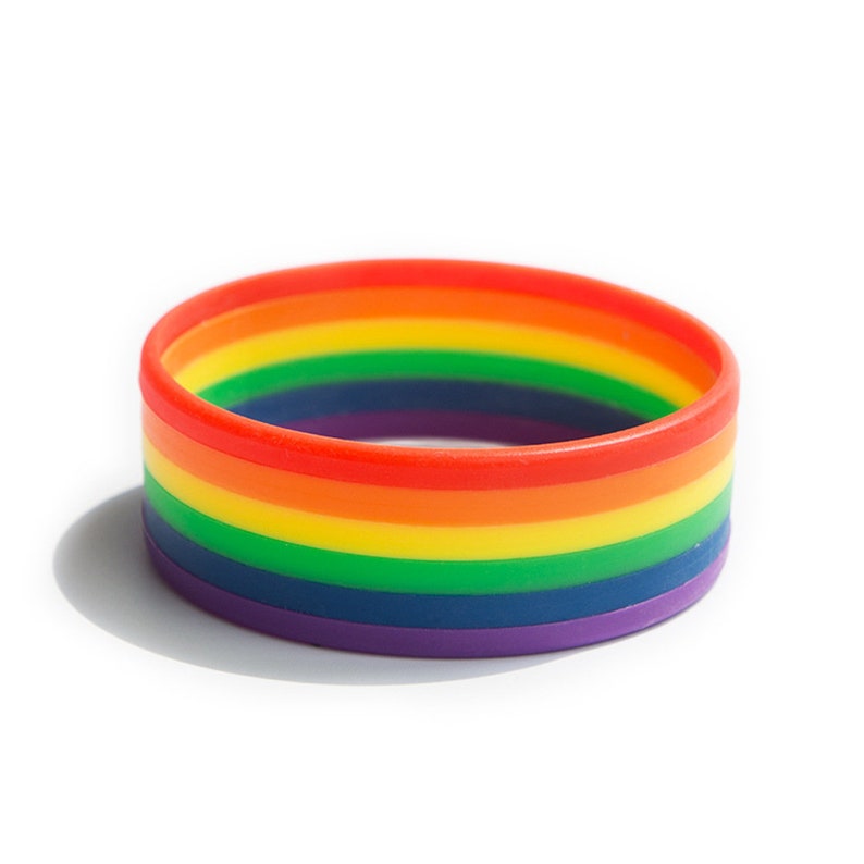 Rainbow Silicone Wristband Etsy