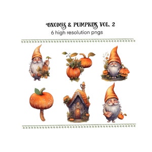 Adorable Fall-Themed Gnomes and Pumpkin Houses for Personal and Commercial Use