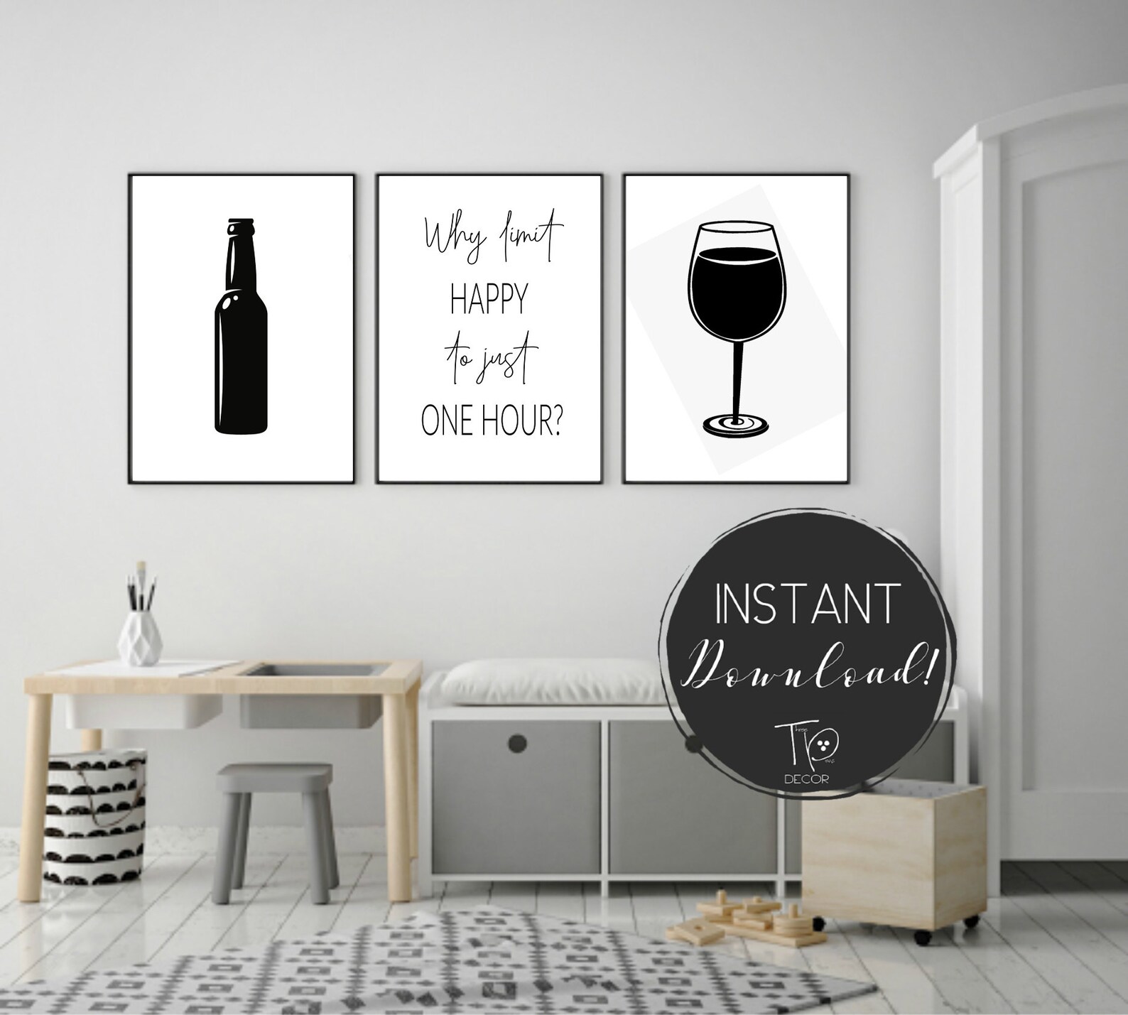 Bar Prints Printable Bar Decor Dining Room Wall Art Etsy