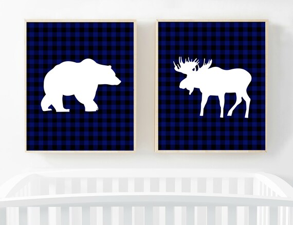 blue buffalo plaid nursery