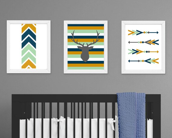 navy and mustard nursery