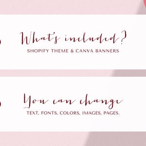 Shopify Theme, Pink Boutique, Fashion Shopify Template, Editable Canva Banners, Shopify Website Design, Pink Shopify Theme, Shopify 2.0 image 2