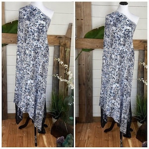 White/Blue/Black Abstract Design SARONG Pareo Lavalava Beach Wrap Skirt Summer S