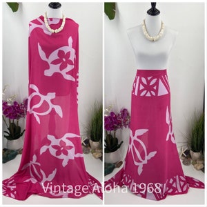Pink White Honu Tapa Design