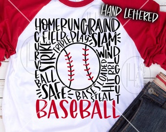 Baseball Typography / Word Art / Baseball SVG / Baseball PNG / Baseball Sublimation Typography / Hand Lettered / Baseball Word Art