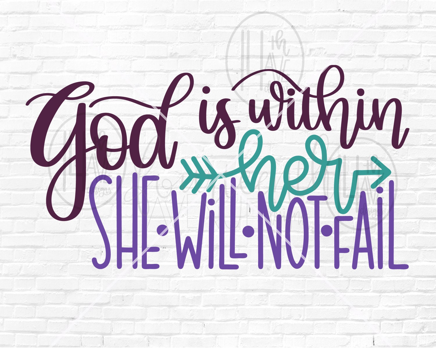 God is Within Her She Will Not Fail Cut SVG File Psalm 465 Etsy