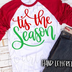 Tis The Season SVG, plik do cięcia, dxf, png, clipart, ręcznie pisane SVG, nakładka tekstowa Tis The Season, nakładka tekstowa na kartkę świąteczną, plik do cięcia